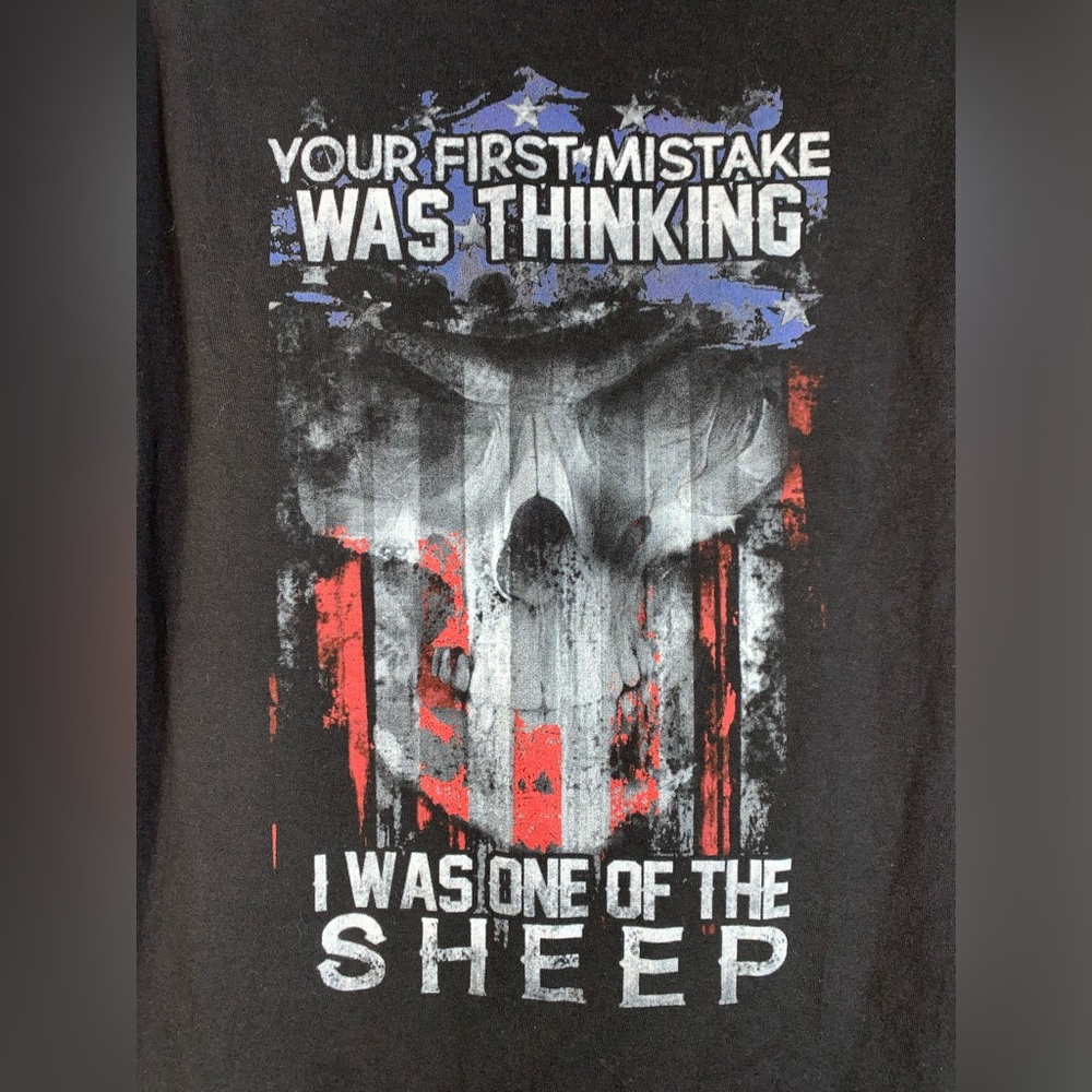American Reaper Men's Hanes Beefy T preshrunk cotton Skull T Shirt size LT